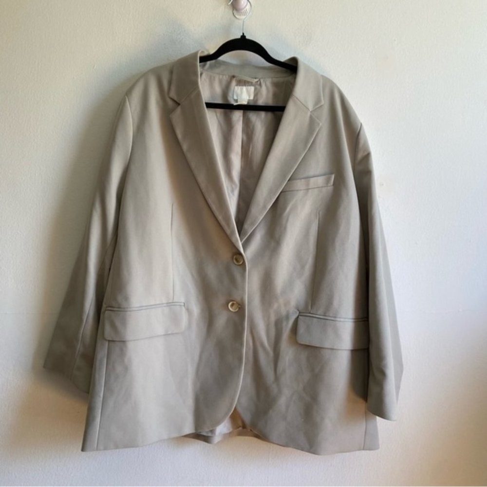 H&M Grey With Green Undertones Oversized Blazer